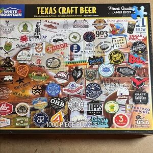 🧩1000 piece New, Factory Sealed White Mountain “Texas Craft Beer”. Out of print